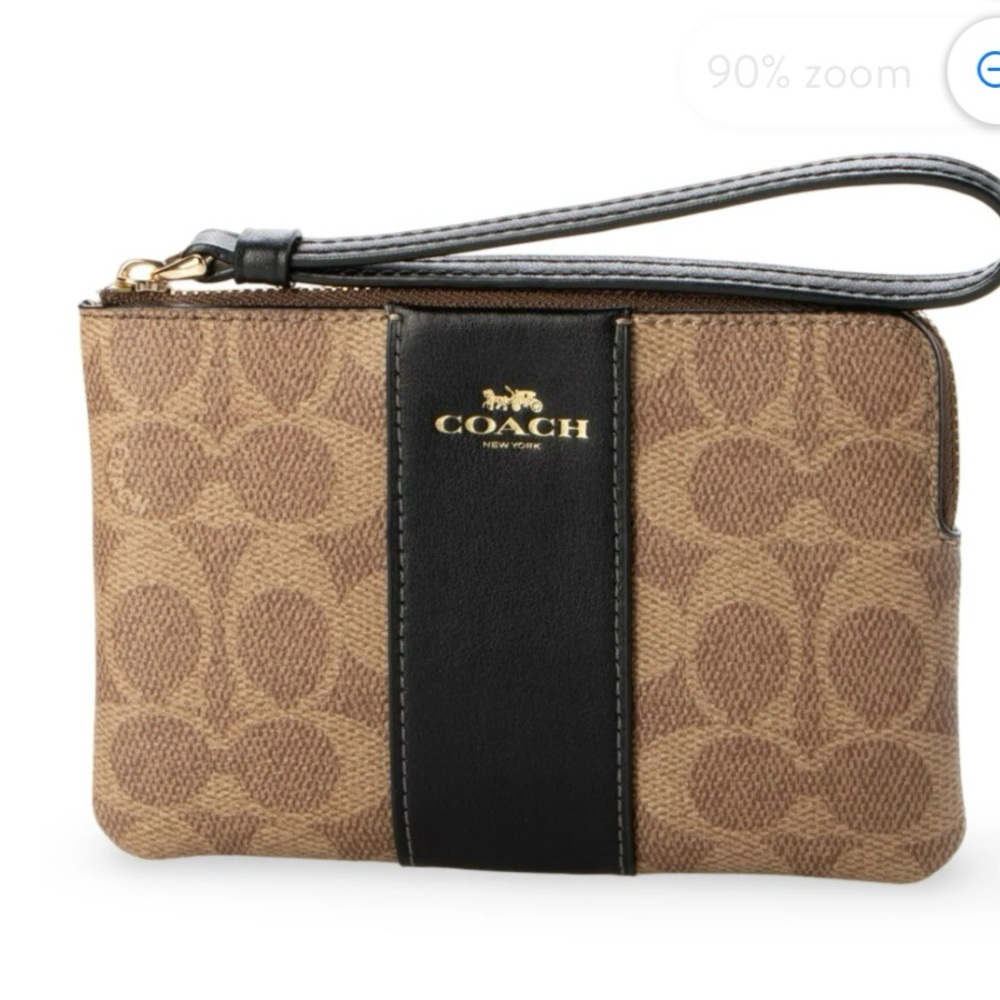 Coach Brown and Black Wristlet